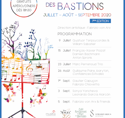 FESTIVAL DES BASTIONS: Classical music concerts, cocktails and dinner on 1, 3. and 5 September 2020